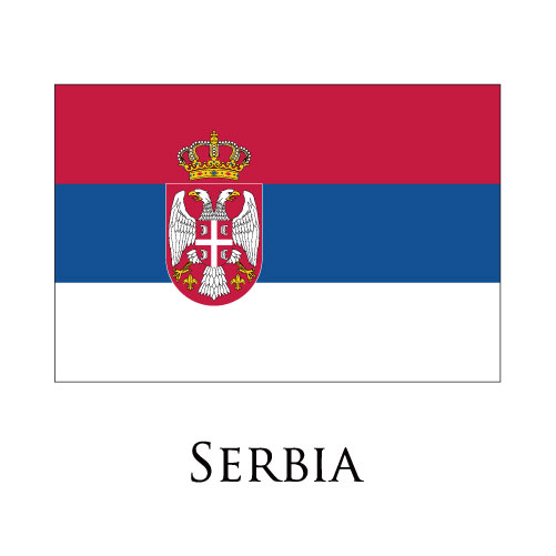 Serbia flag logo iron on paper